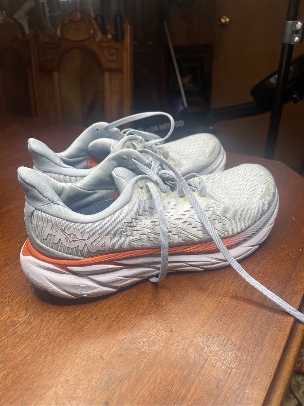 Size 9.5 - Hoka One One Clifton 8 Blue Fog. Womens sneakers Shoes
